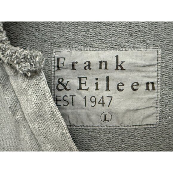 Frank & Eileen Lightweight Collared Pullover Sweatshirt L Sage 100% Cotton USA - Picture 3 of 5